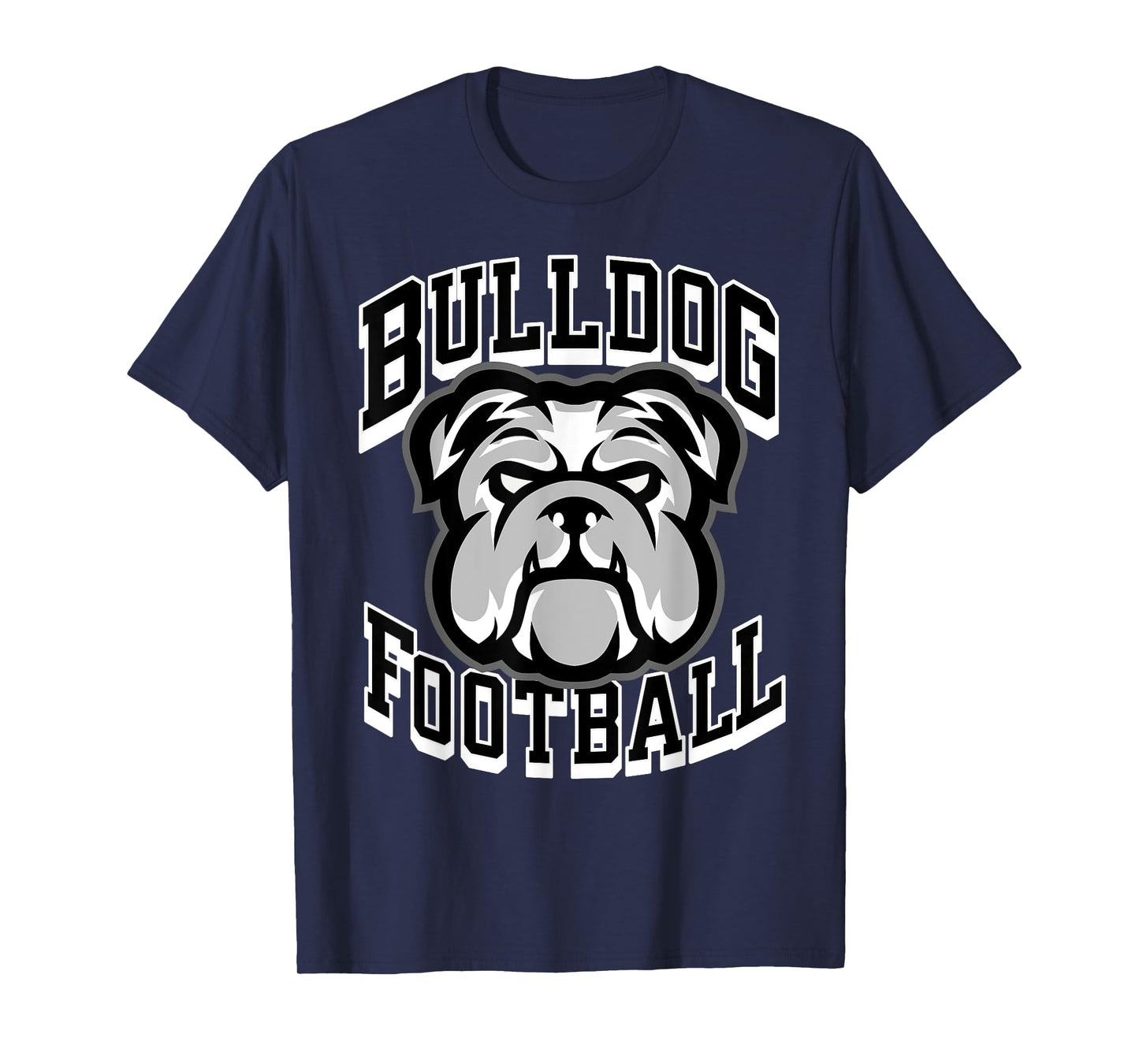 Bulldogs Football Game Day Print Mom Dad Black T-Shirt