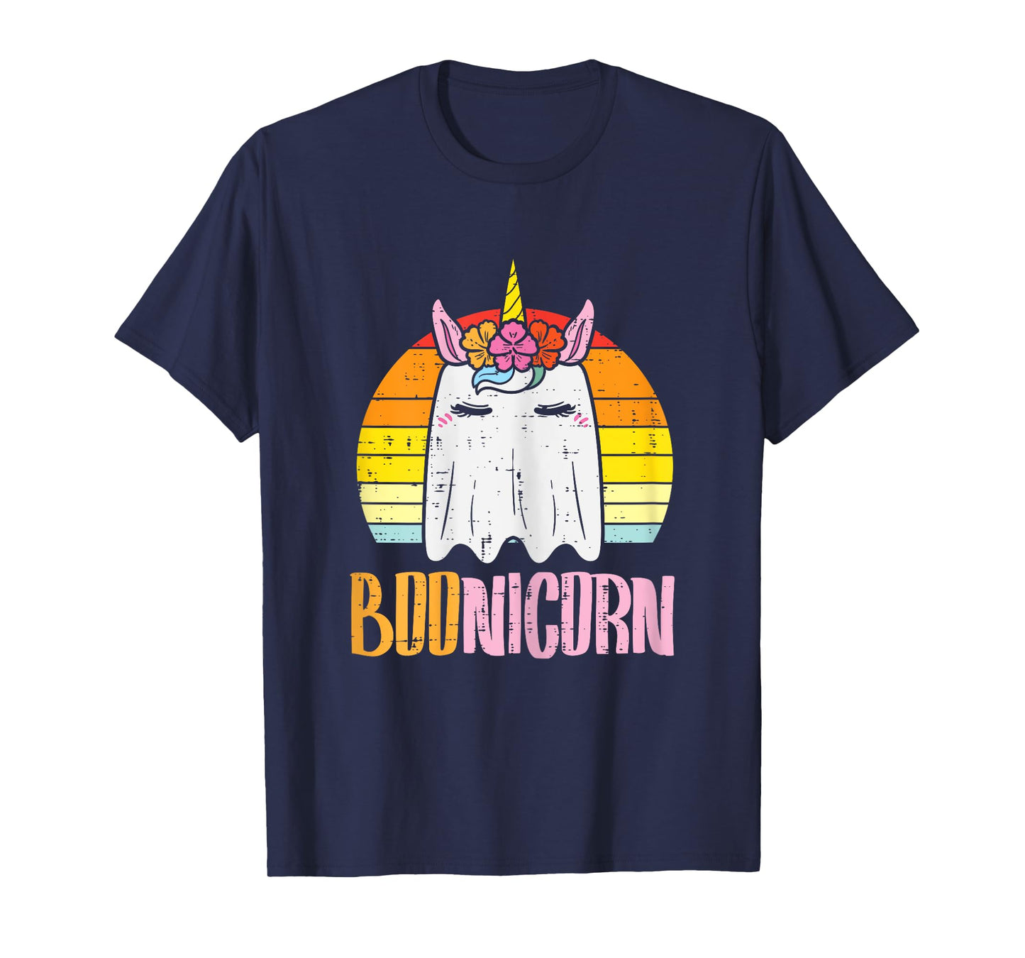 Boonicorn Ghost Unicorn Boo Retro Halloween Girls Women T-Shirt