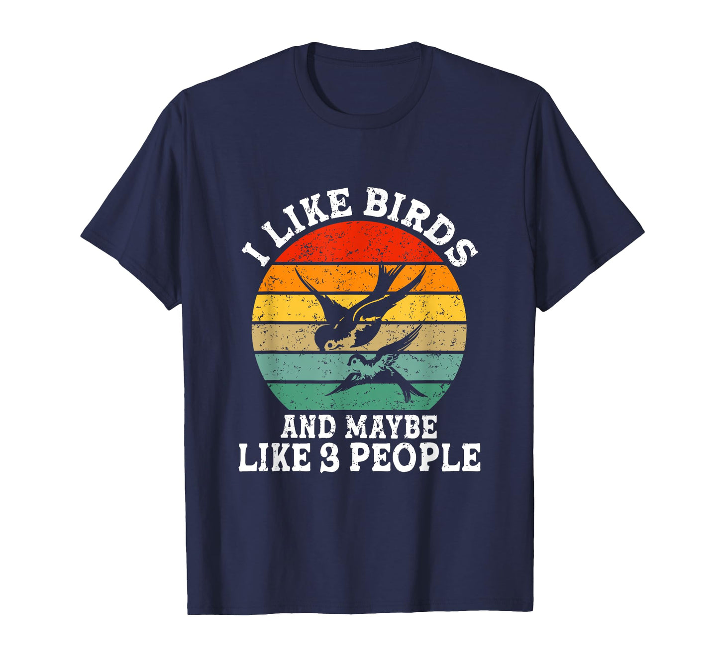 I Like Birds And Maybe 3 People Funny Retro T-Shirt