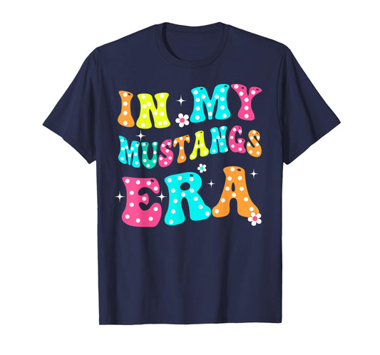 In My Mustangs Era Back to School Spirit Game Retro Groovy T-Shirt