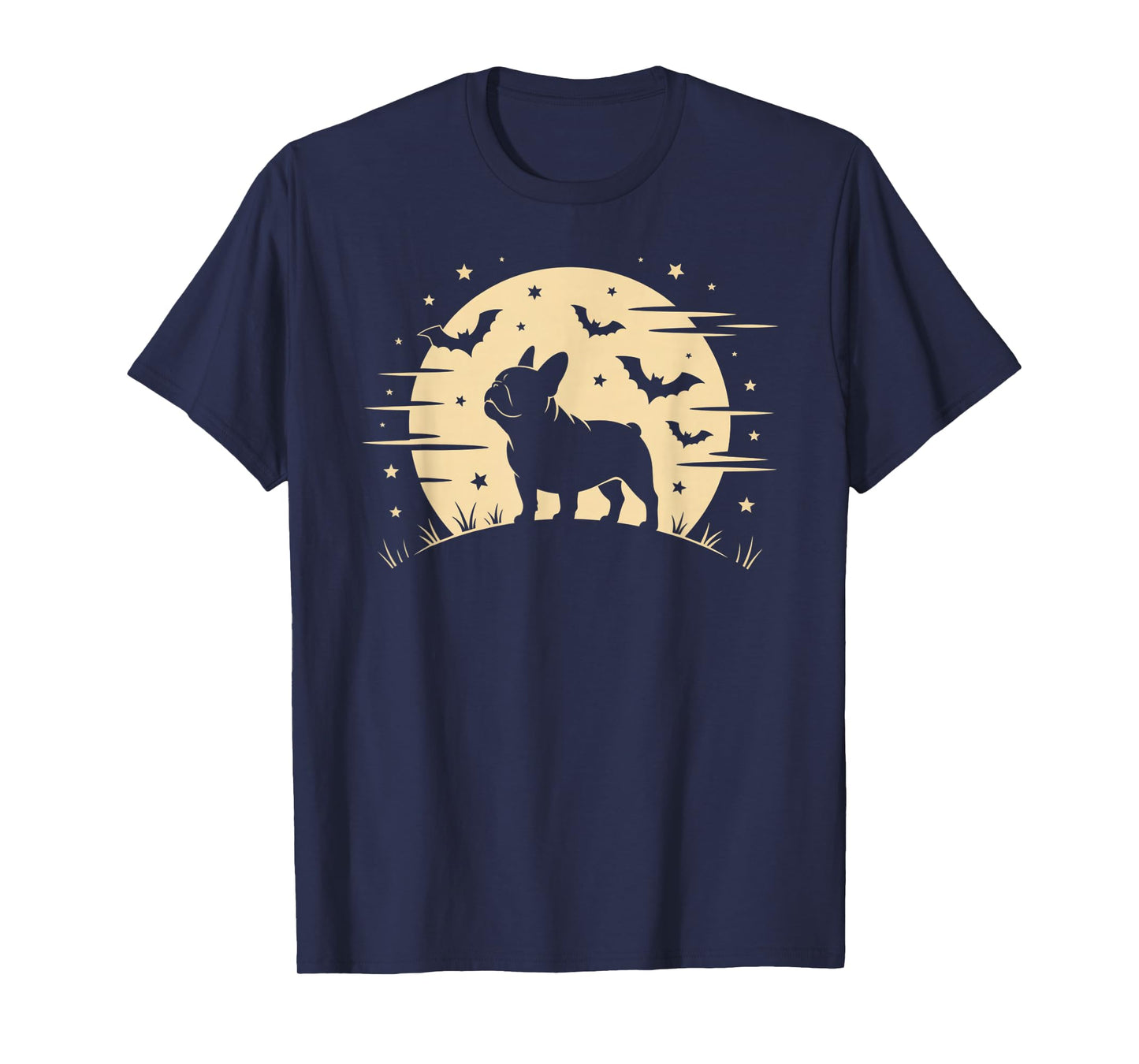 French Bulldog Howling Full Moon Halloween Costume Dog Pet T-Shirt