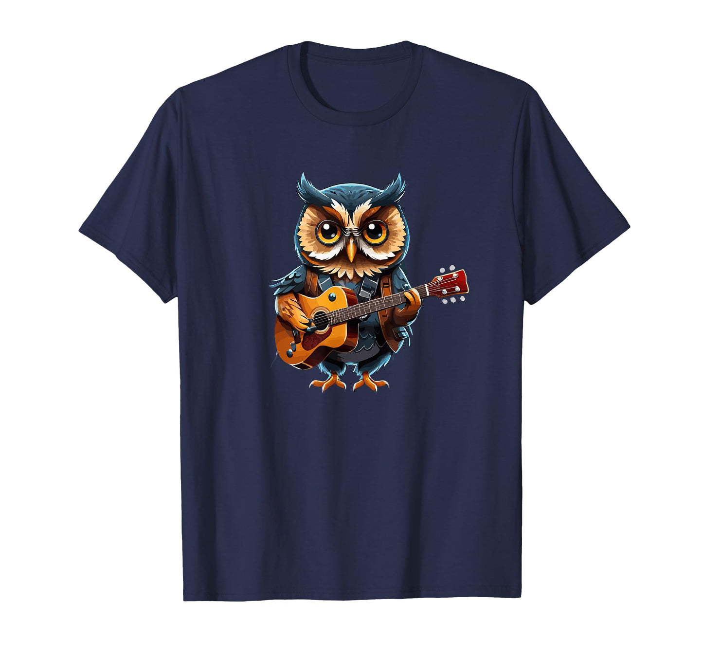 Owl playing Acoustic Guitar, Owl Guitarist T-Shirt