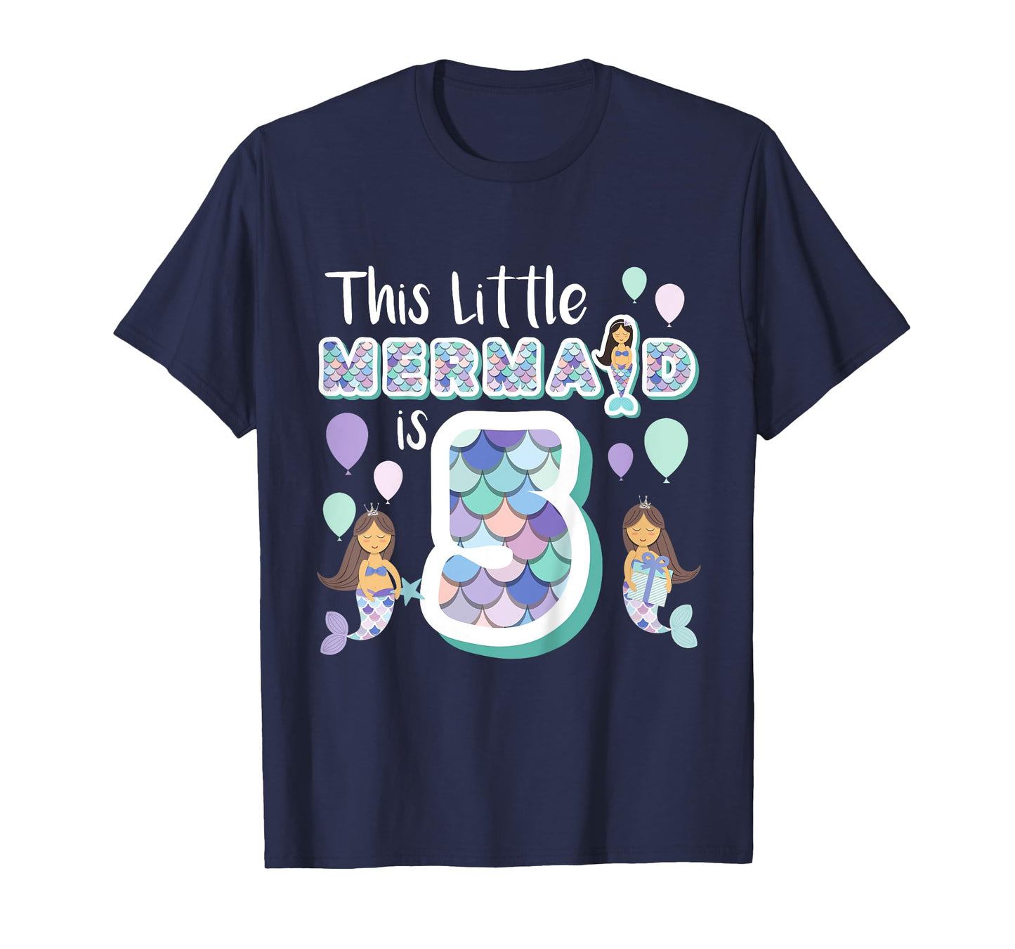 5 Year Old Mermaid Birthday Party Theme Girl 5th Girls Gift T-Shirt