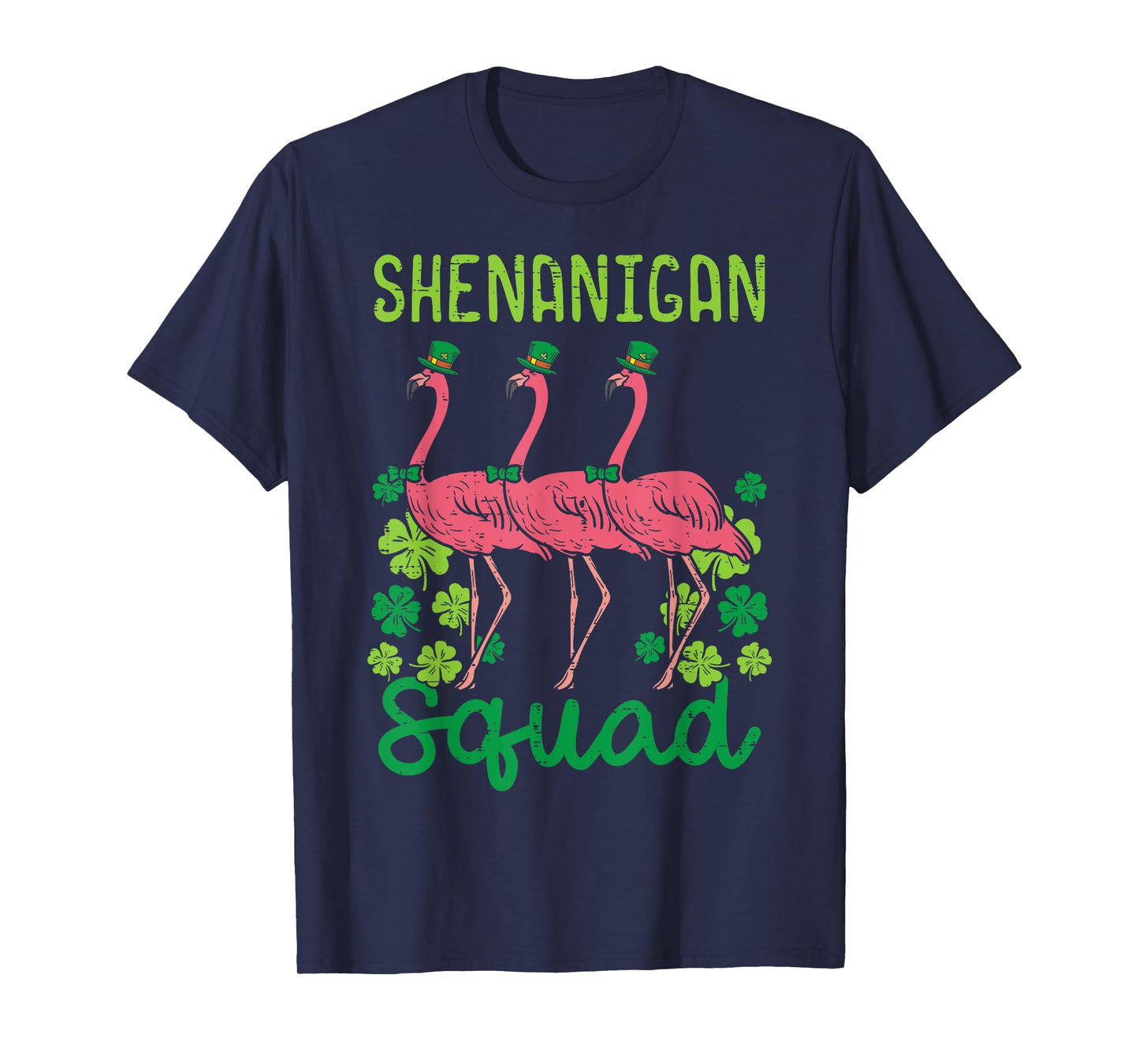 Shenanigan Squad Flamingo Cute St Patricks Day Bird Animal T-Shirt