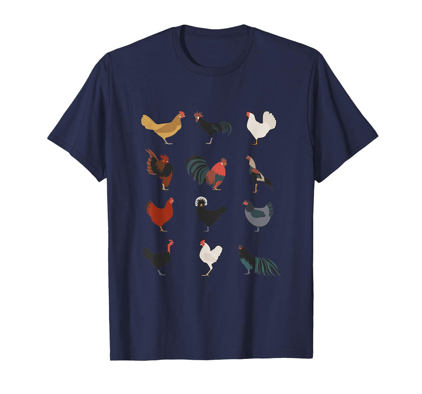 Beautiful Chickens Many Different Chicken Breeds Farming T-Shirt