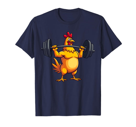 Funny Chicken Workout Gym Fitness Weightlifting T-Shirt
