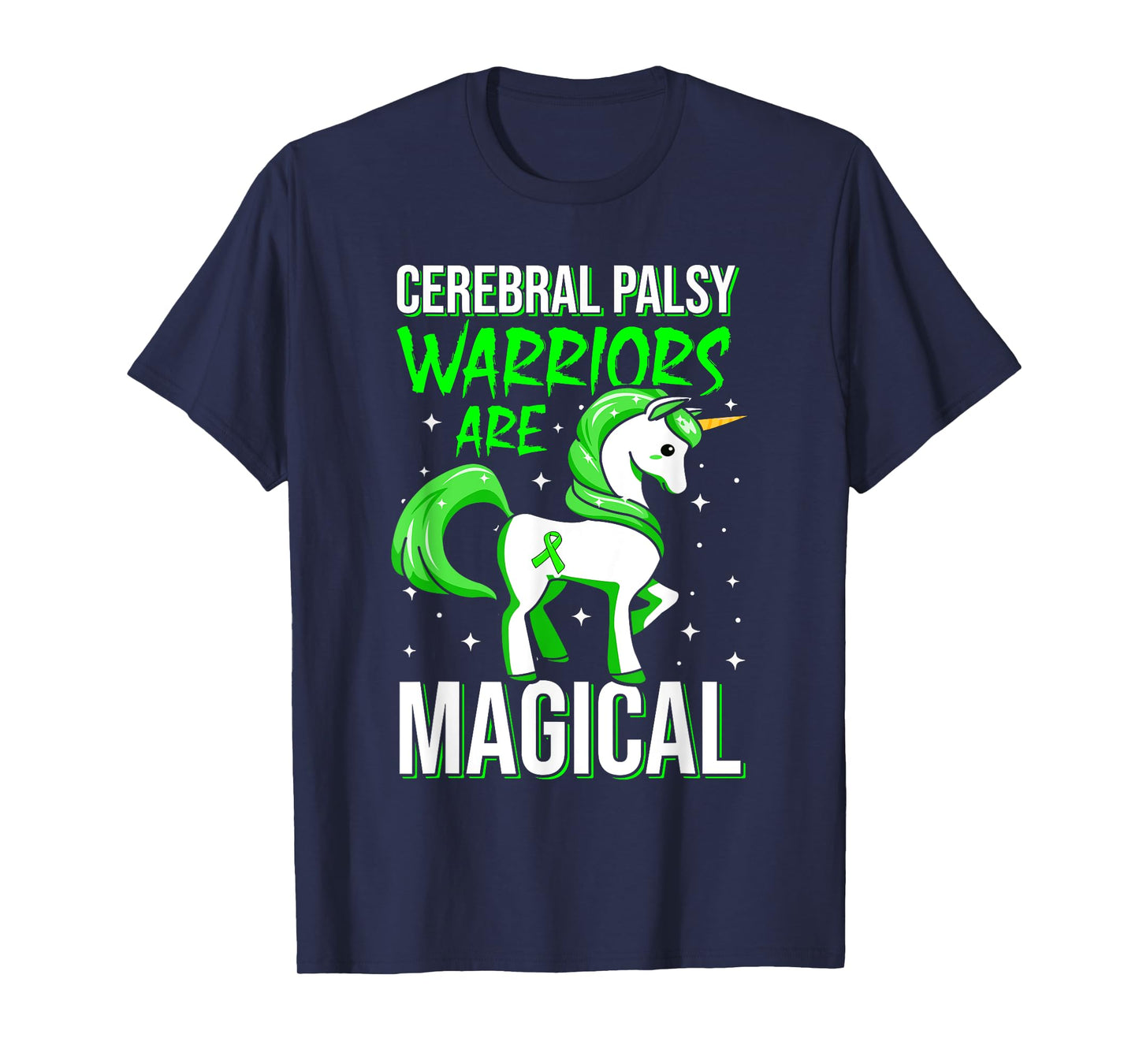 Cerebral Palsy Awareness Unicorn Warrior Magical Ribbon T-Shirt