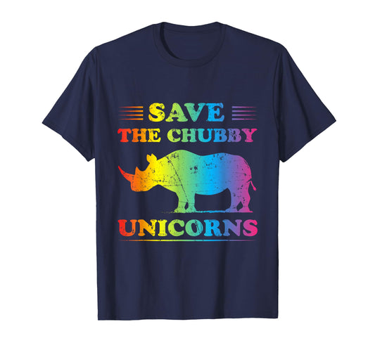 Save The Chubby Unicorns Rainbow T Shirt