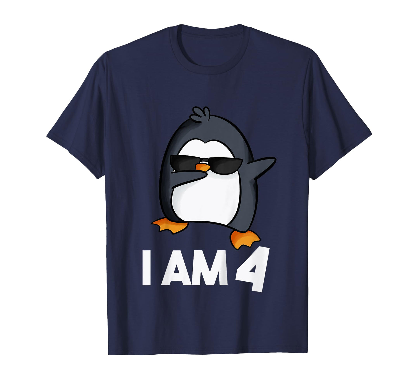 Penguin Birthday Shirt 4 Years Old Birthday Outfit Kids T-Shirt