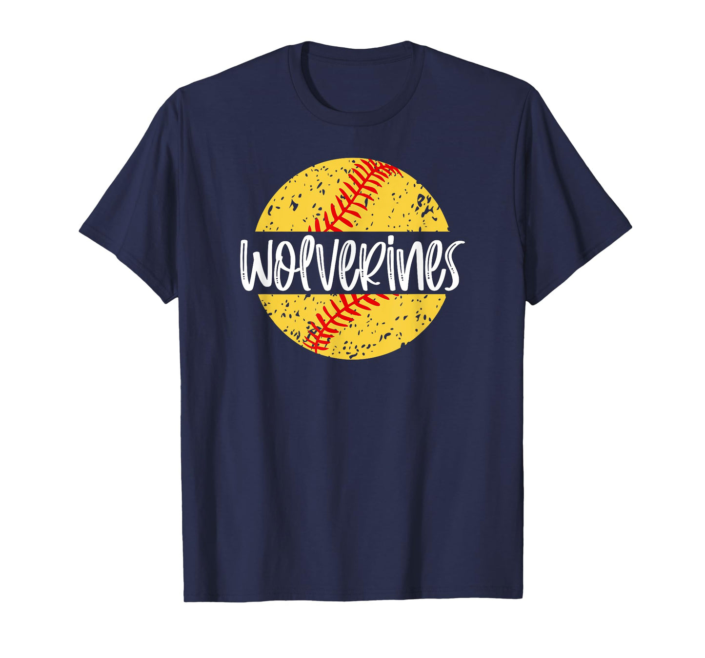 Wolverines Softball Team Mascot School Spirit Game Day T-Shirt