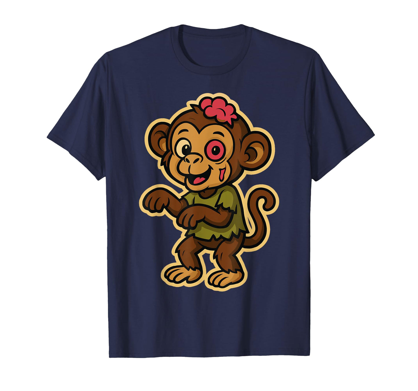 Funny Monkey in Zombie Costume for Kids Boys Girls Halloween T-Shirt