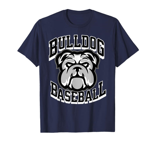Bulldogs Black Baseball Game Day Print Stars Mom Dad Royal T-Shirt
