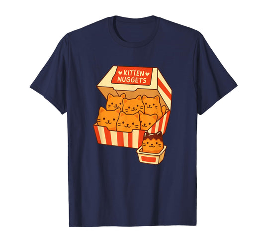 Funny Cat Owner Tee Kitten Nuggets Food Chicken Nugget T-Shirt