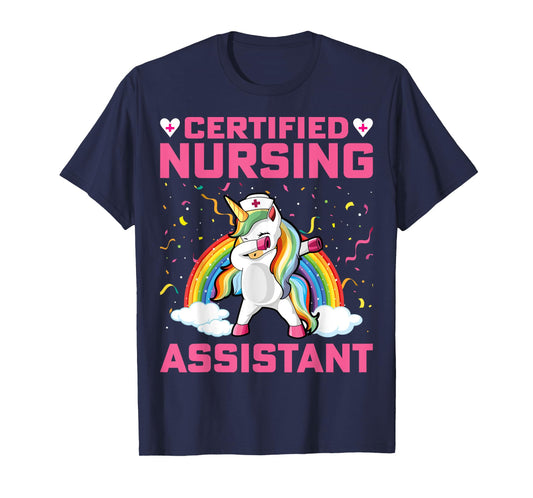 Certified Nursing Assistant - Dabbing Unicorn CNA Nursing T-Shirt