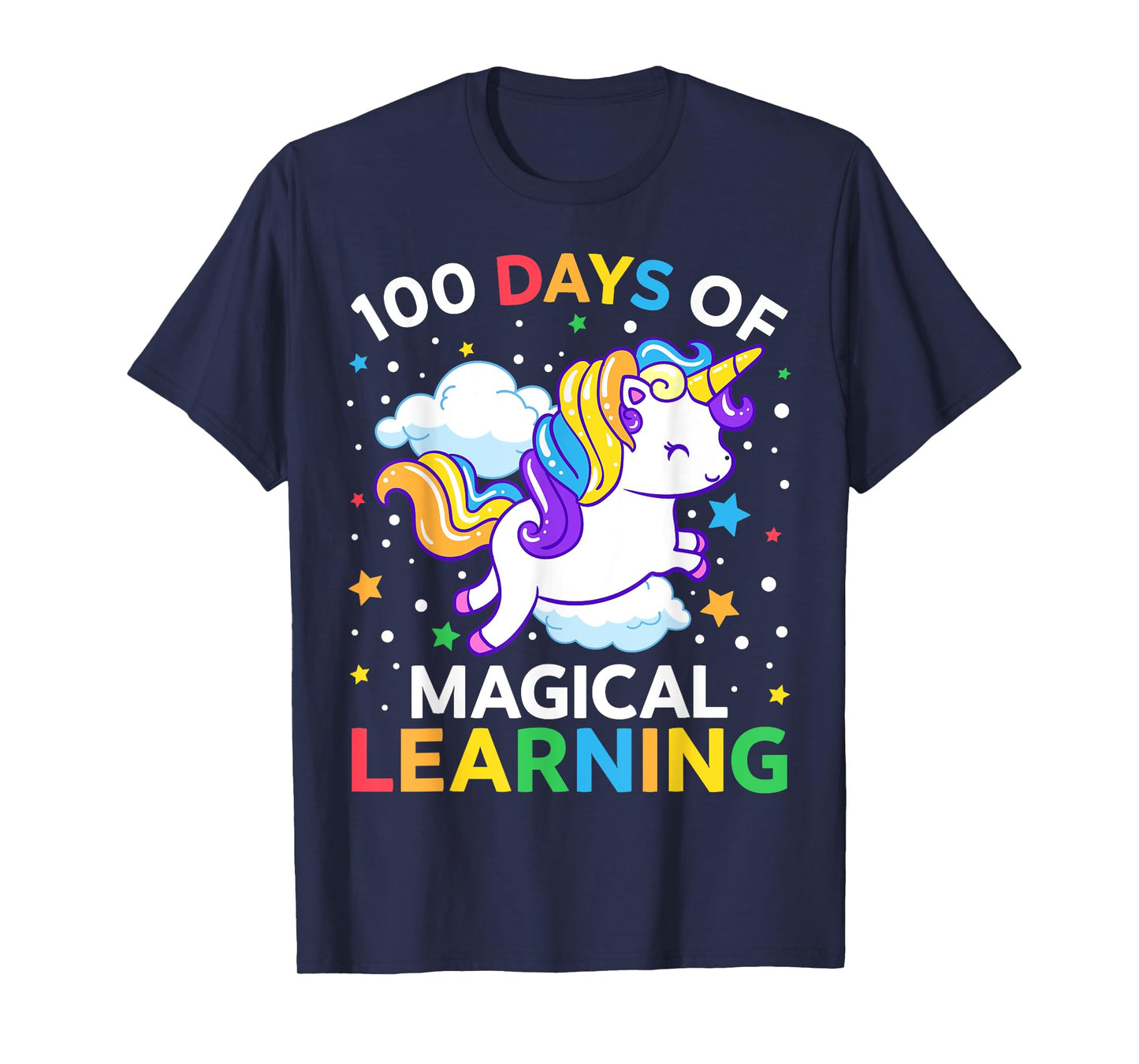 100th Day of School Unicorn Girls 100 Days of Kindergarten T-Shirt