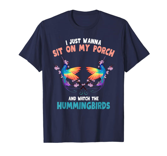 Funny Hummingbird Art For Men Women Kids Bird Lovers T-Shirt