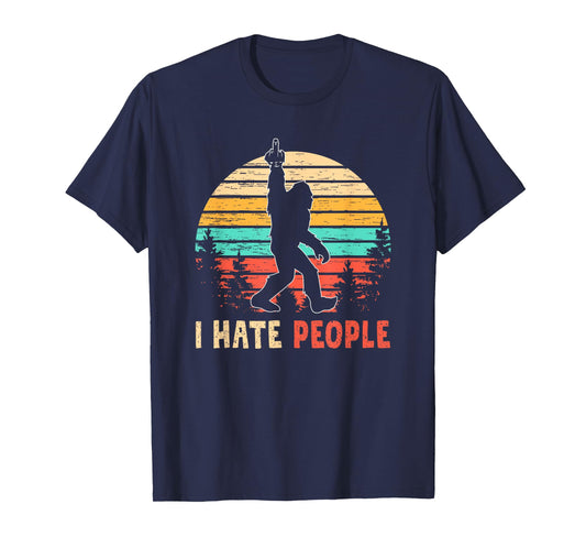 Bigfoot Middle Finger I Hate People Abduction Sasquatch Gift T-Shirt