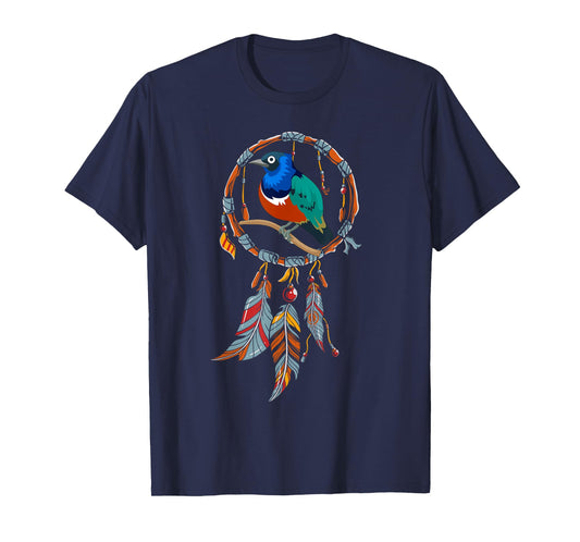 Colourful Feather Hippie Esoteric Gift Bird Dream Catcher T-Shirt