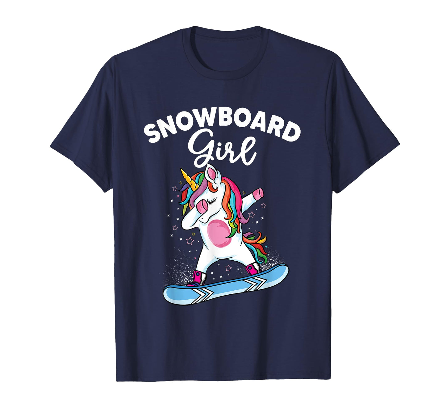 unicorn Snowboarding Skiing Dabbing unicorn Snowboard girl T-Shirt