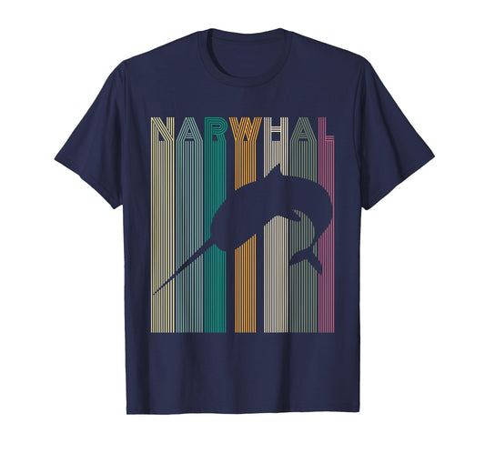 Kids Narwhal Retro Narwhal Shirt Women Men Boys T-Shirt
