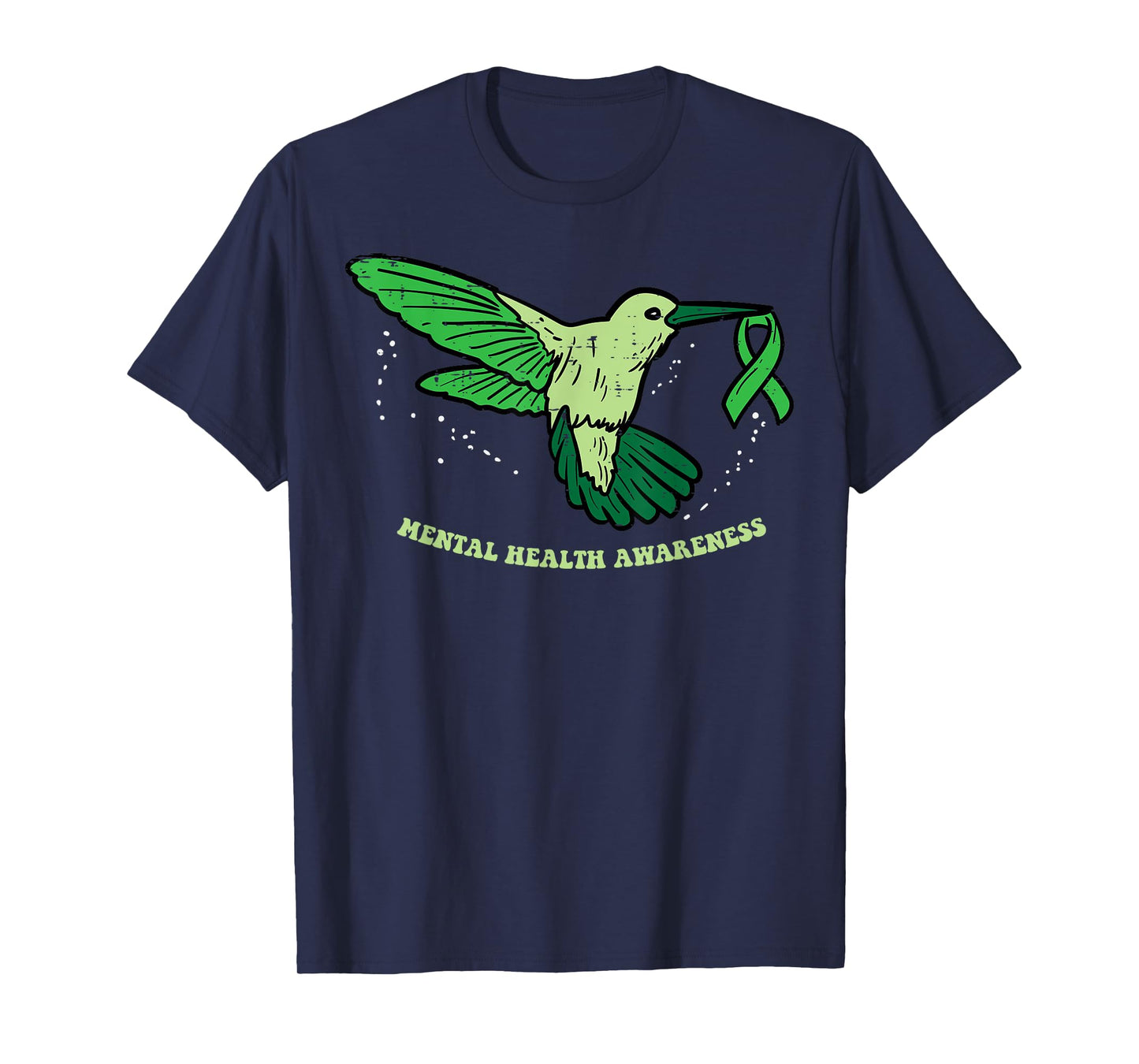 Mental Health Ribbon Bird Aware Hummingbird Men Women Kids T-Shirt