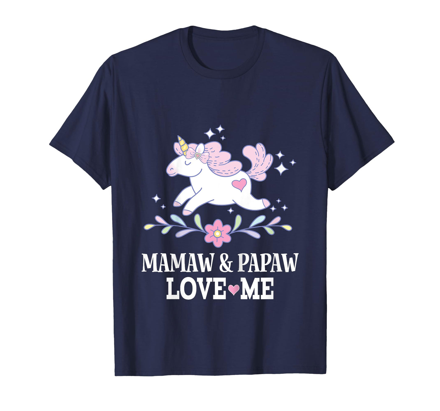 Mamaw and Papaw Love Me Granddaughter Unicorn T-Shirt