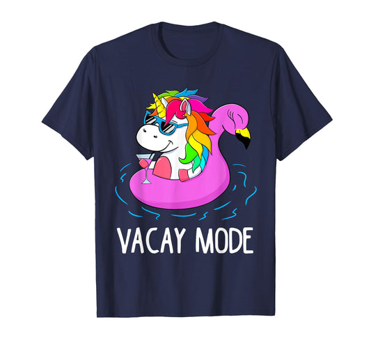 Vacay Mode Cute Unicorn Funny Family Vacation Gift Kids Girl T-Shirt