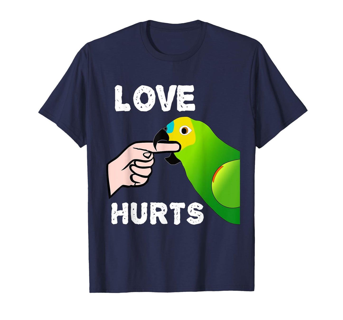 Love Hurts Blue Fronted Amazona Parrot T-Shirt