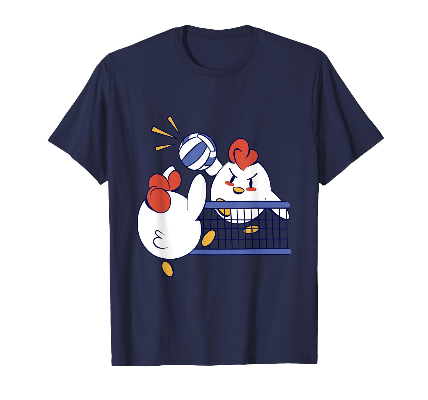 Roosters Playing Volleyball - Cute Chicken Volleyball T-Shirt