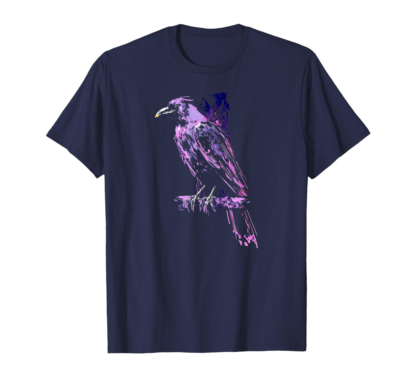 Mystical Raven Black Crow Bird Illustration T-Shirt