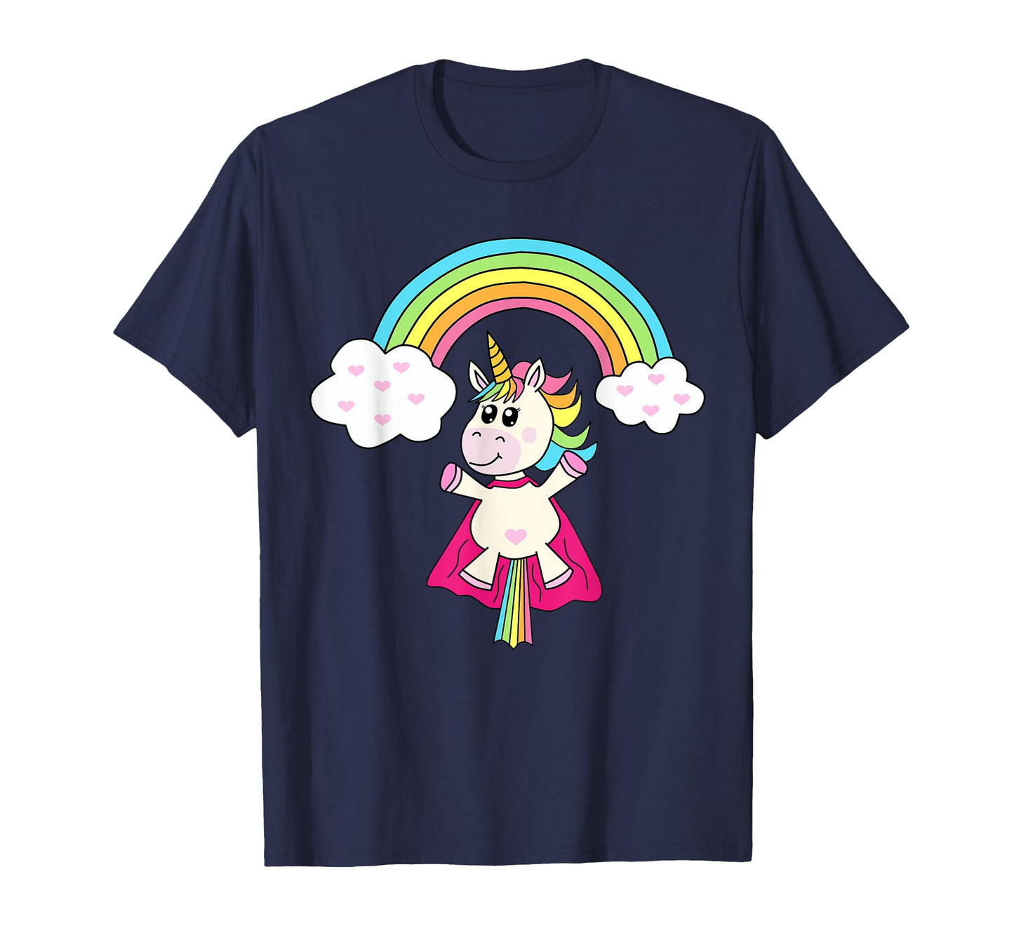 Unicorn Superhero flies to the rainbow T-Shirt T-Shirt