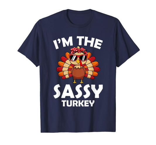 Sassy Turkey Family Group Matching Thanksgiving Party T-Shirt