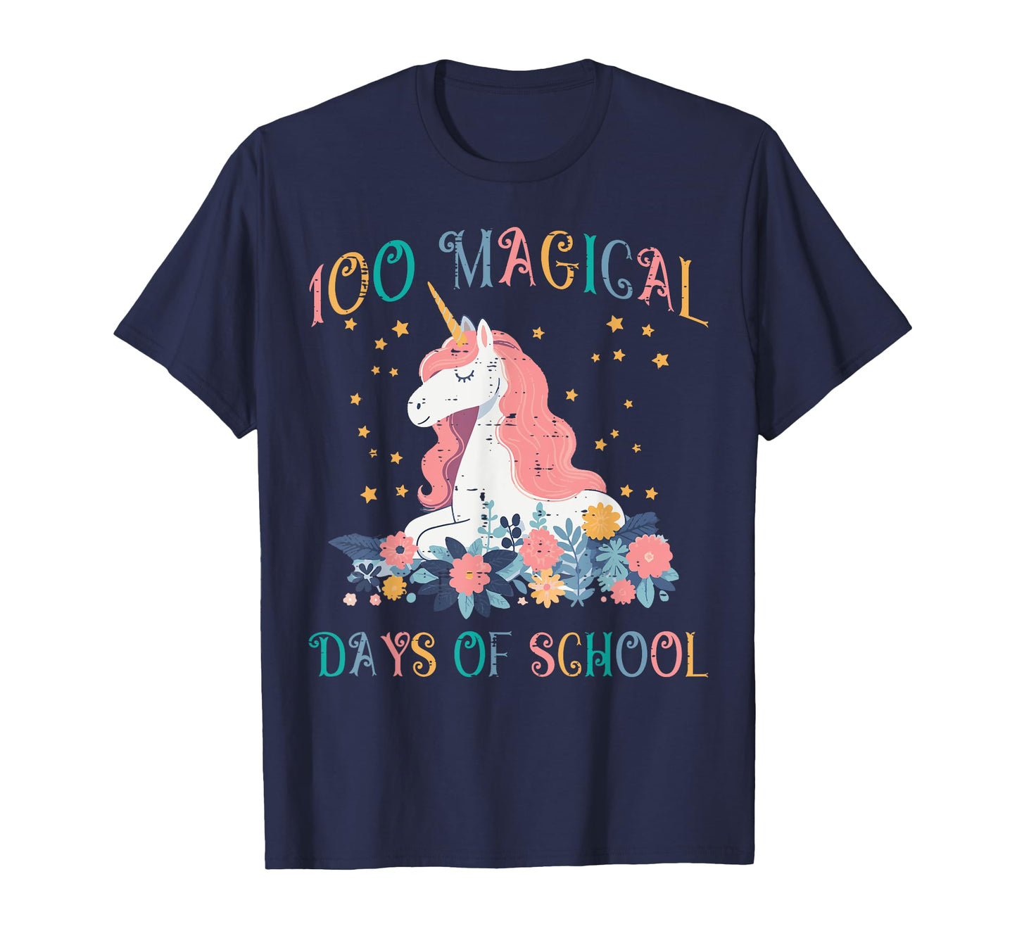 Unicorn 100 Magical Days School 100th Day Toddler Girls Kids T-Shirt