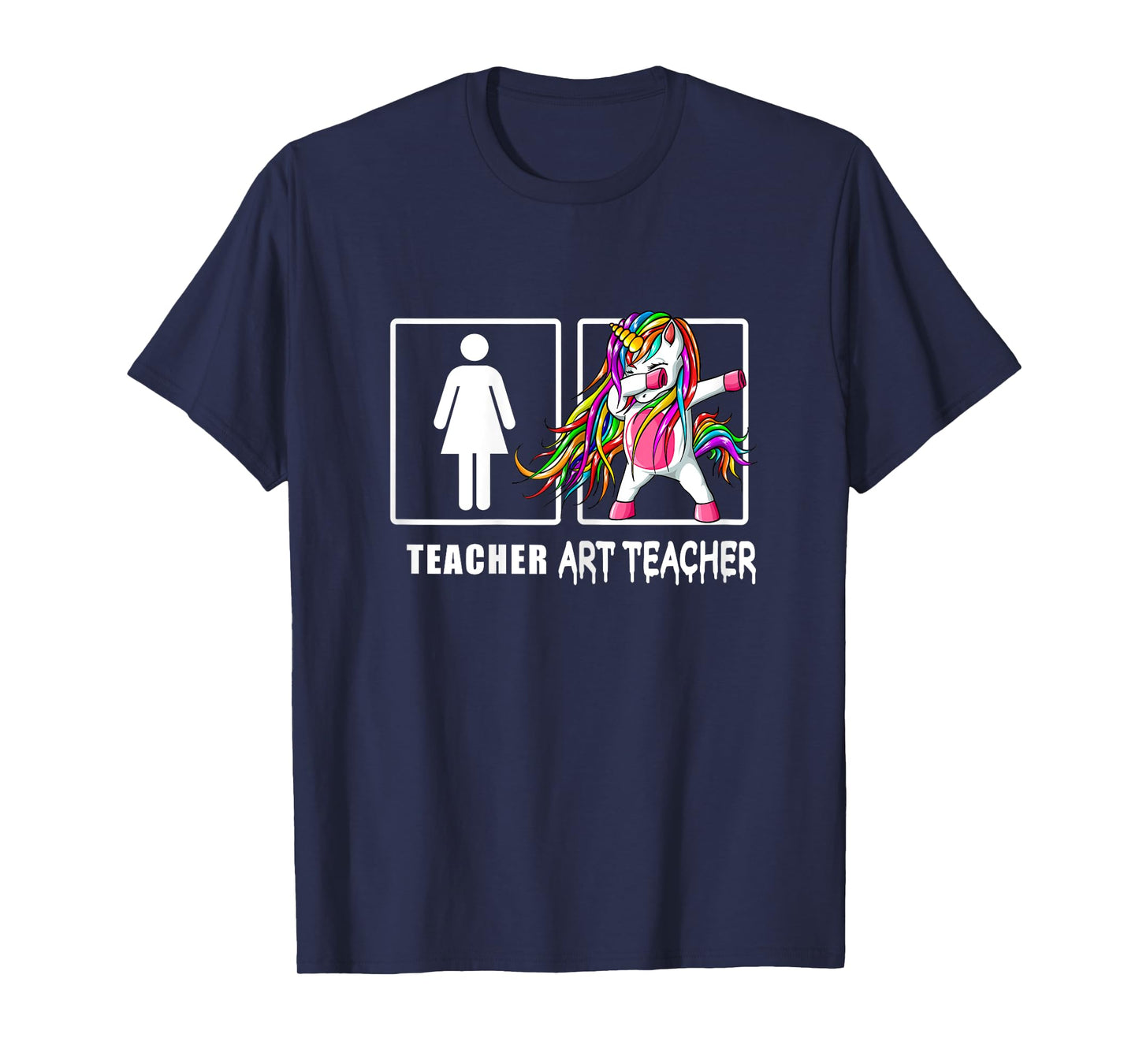 Cute Art Teacher Magical Dabbing Unicorn Gift Funny Artist Women T-Shirt