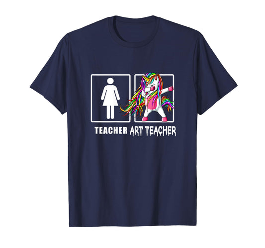 Cute Art Teacher Magical Dabbing Unicorn Gift Funny Artist Women T-Shirt