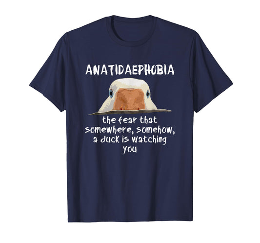 Swanky Bazaar Funny Duck Print Bird Quack Hunter Phobia Anatidaephobia T-Shirt