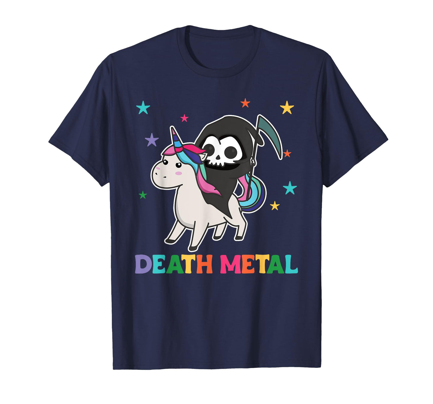 Death Metal Rock Music - death riding unicorn funny unicorns T-Shirt
