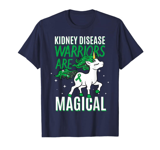 Kidney Disease Warrior Magical Unicorn Green Organ Donor T-Shirt