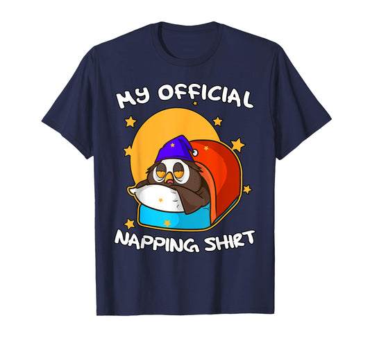 Funny Sleeping Owl Bird Pyjamas Gift Cute Official Napping T-Shirt