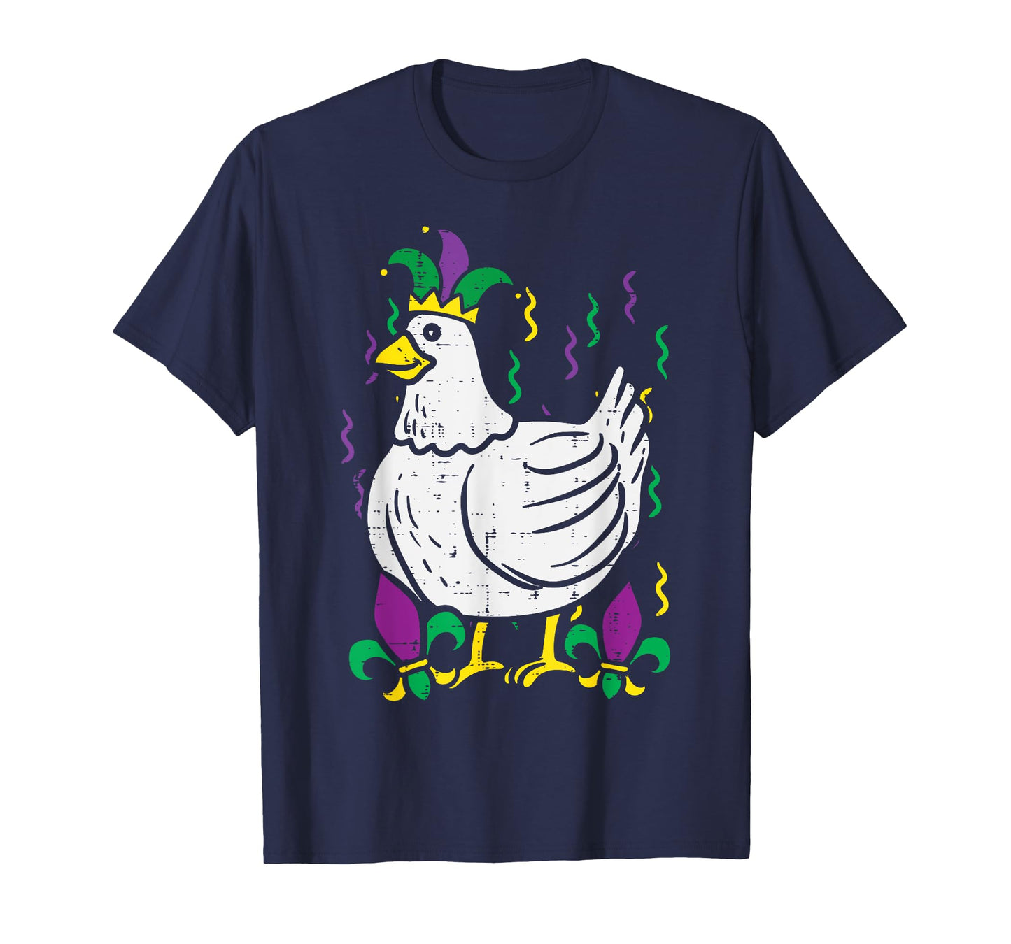 Mardi Gras Chicken Funny Outfit Farming Men Women Kids T-Shirt