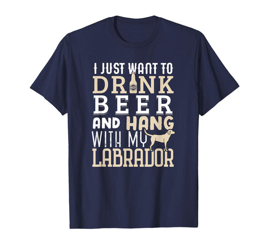 Funny Labrador Dad Shirt Father's Day Lab Retriever & Beer T-Shirt for Men Women