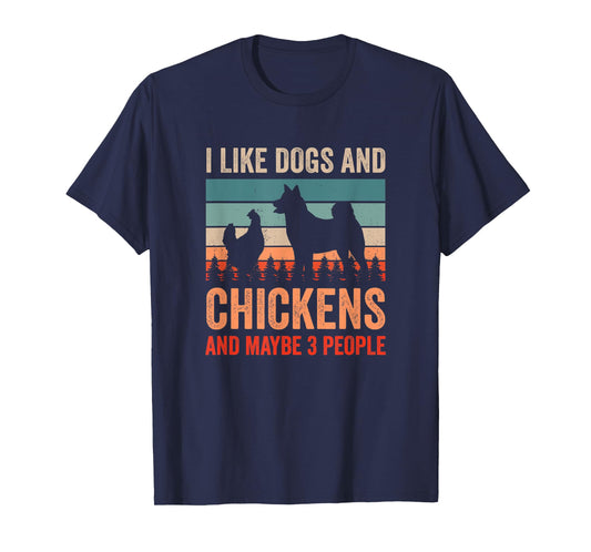 Vintage I Love Dogs And Chicken And Maybe 3 Other People T-Shirt
