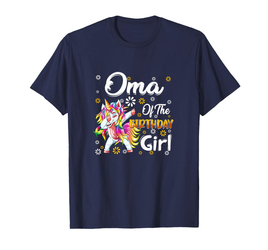Awesome Dabbing Unicorn Birthday Oma Family Matching T-Shirt
