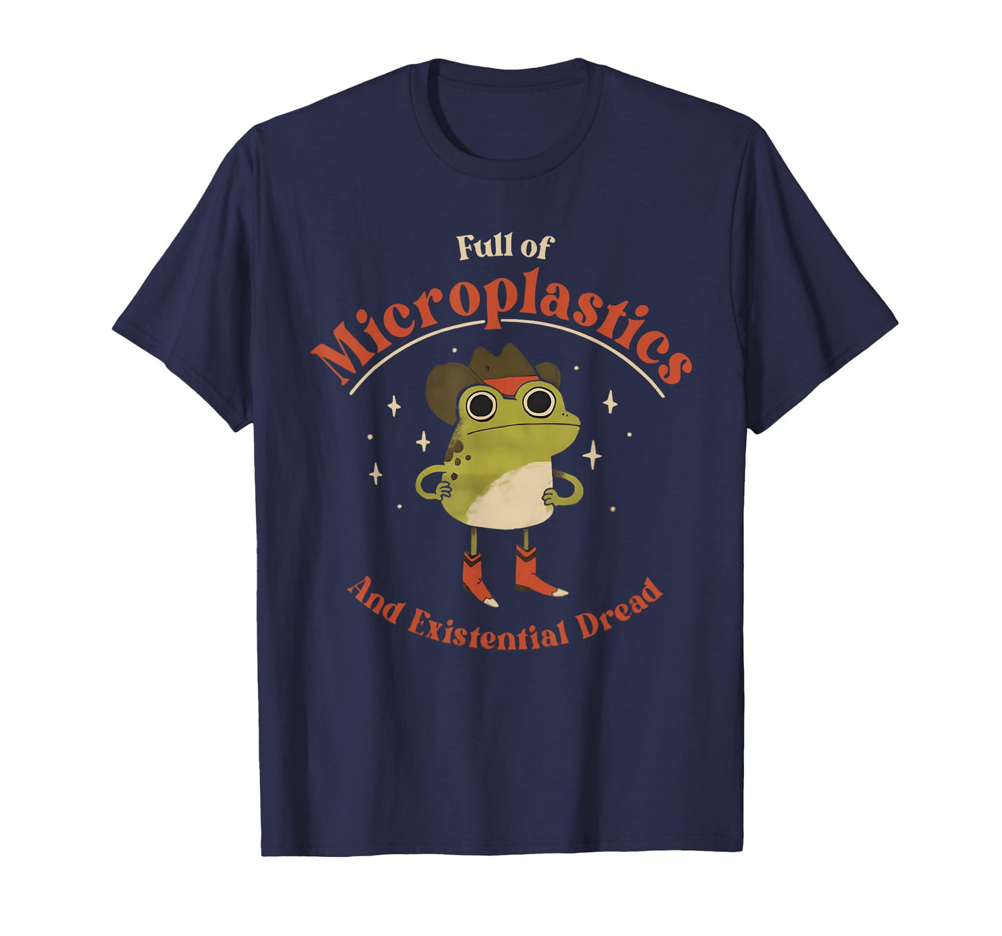 Full of Microplastics and Existential Dread Funny Frog Meme T-Shirt