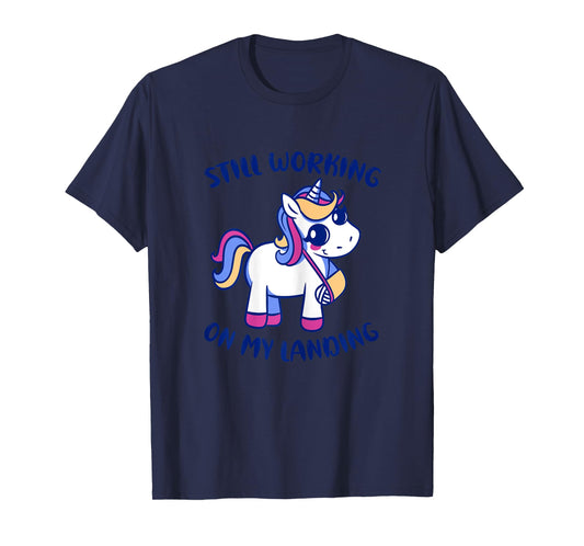 Unicorn Broken Arm Funny Still Working On My Landing Gymnast T-Shirt