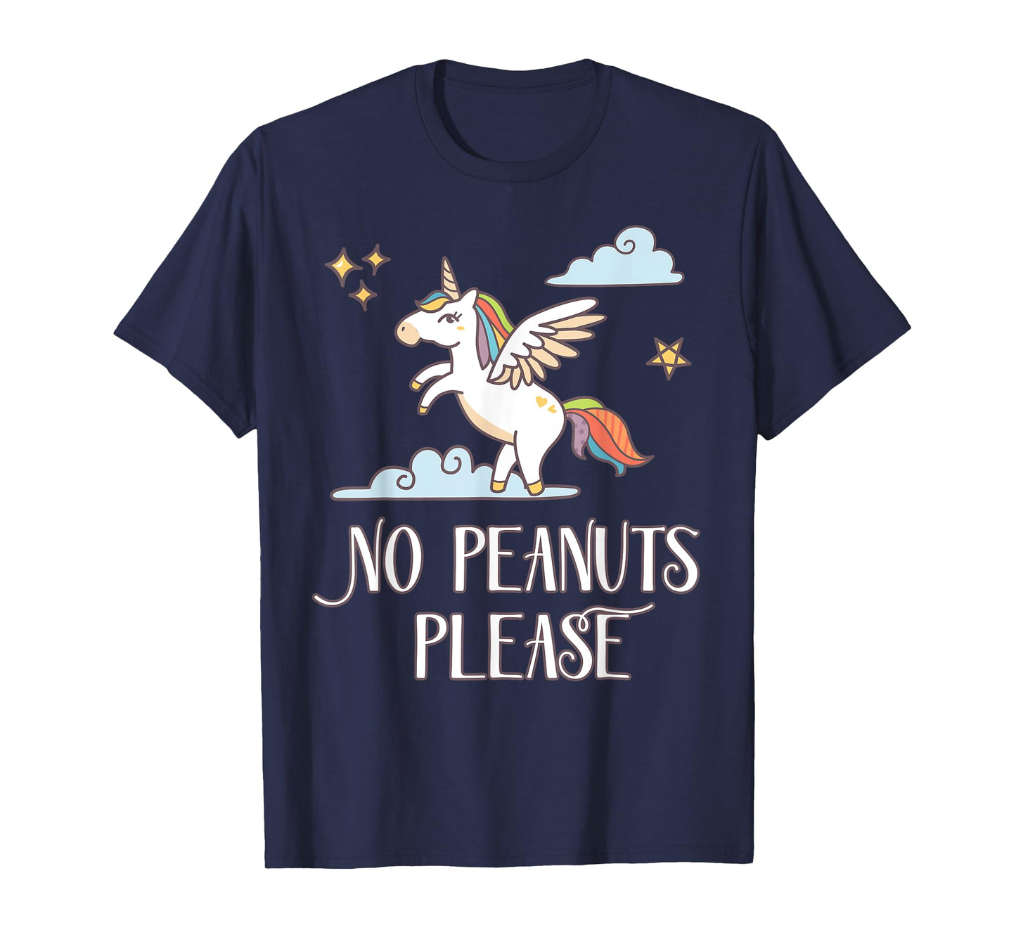 No Peanuts Please - Unicorn Theme Tshirt for Peanut Allergy T-Shirt