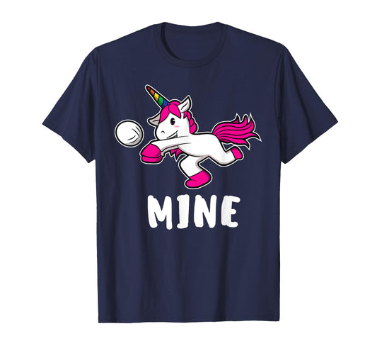 Funny Mine Volleyball Unicorn T-Shirt For Volleyball Girls T-Shirt