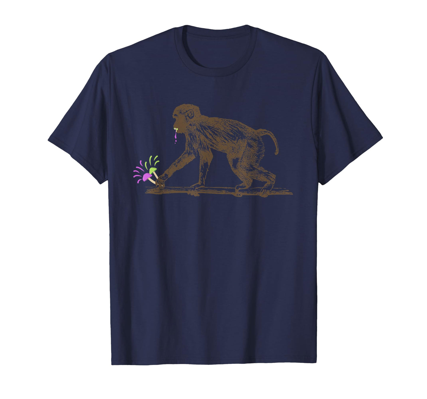 Stoned Ape Theory Magic Mushrooms Eating Monkey T-Shirt