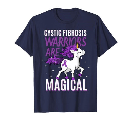 Cystic Fibrosis Warrior Magical Unicorn Purple Pulmonologist T-Shirt