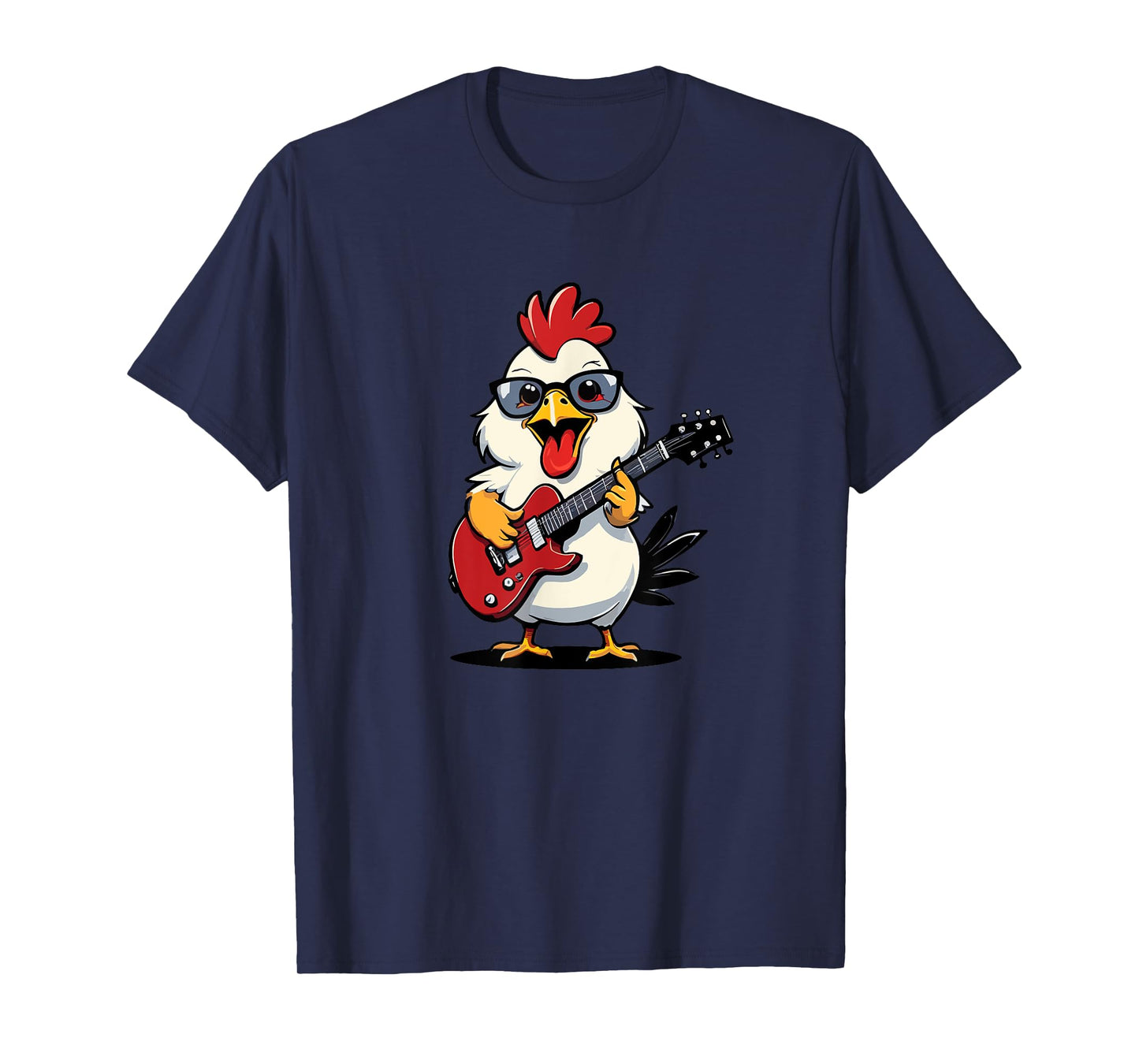 Chicken playing Electric Guitar, Chicken Guitarist T-Shirt